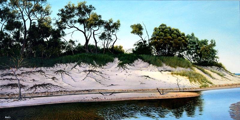 Towards the sea, acrylic on canvas, by James Ainslie