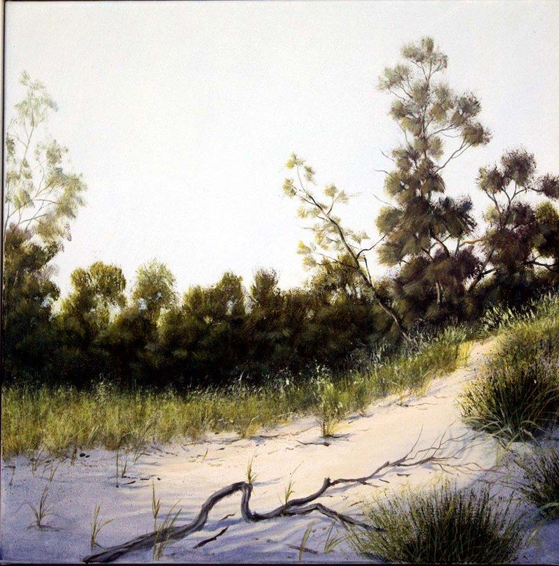 Setting Sun, acrylic on canvas, by James Ainslie