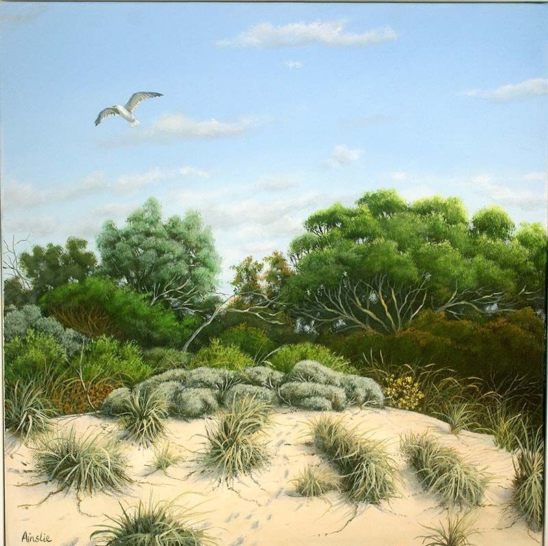 Above The Dunes, acrylic on canvas, by James Ainslie
