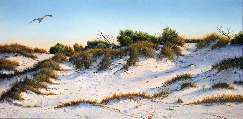 Evening Flight 2, acrylic on canvas, by James Ainslie